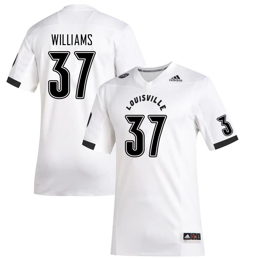Men #37 Jacob Williams Louisville Cardinals College Football Jerseys Sale-White - Click Image to Close